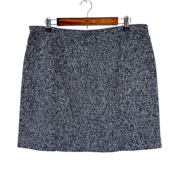 Banana Republic Factory Black White Tweed Pencil Work Professional Skirt - Picture 1 of 6